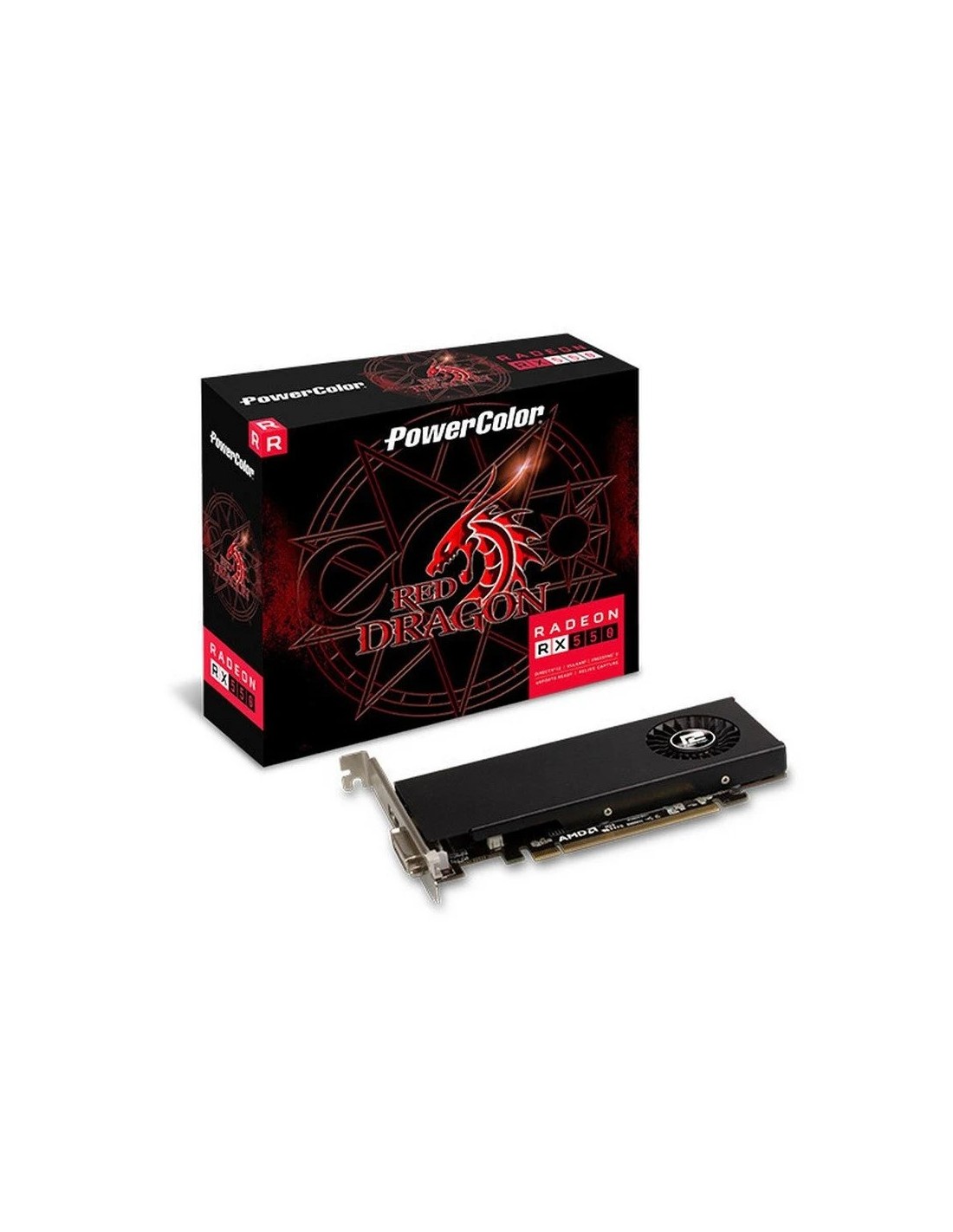Triatleta cemento espada PowerColor Red Dragon Radeon RX 550 4GB GDDR5 LP - IbericaVIP